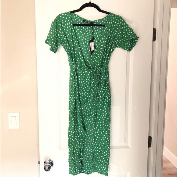 Motel Rocks | Dresses | Wrap Dress Mini Green Xs | Poshmark